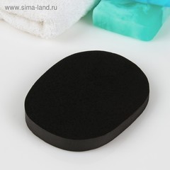 Спонж для умывания «Овал», 11 × 8,5 см, влажный, цвет чёрный