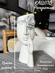 Кашпо - Скульптура - Гипсовая голова Романтик