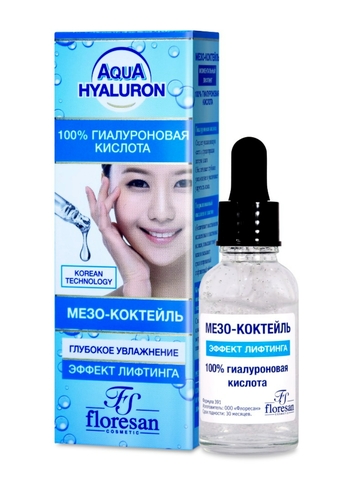 Флоресан AQUA HYALURON Мезо - коктейль с гиалуроновой кислотой моментальный лифтинг 30мл Ф-391