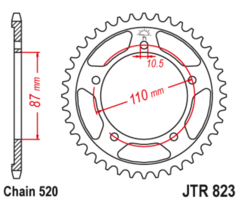 Звезда задняя JT R 823.45 Suzuki SV 400
