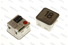 Кнопка (кнопочный модуль) MT42-IXRUS "18 этаж", квадратная, красная подсветка, Брайль