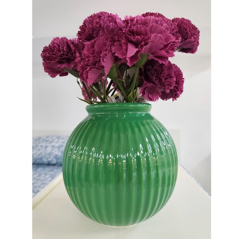 Ваза керамическая Wezup, высота 18х16 см, зеленый