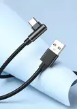 Кабель USB - Type C угловой быстрая зарядка 6A 66W 1,5 метра, нейлоновый провод шнур 1,5 м