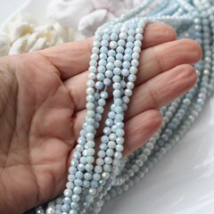 Бусины стеклянные фарфорово-голубой, круглые 4 мм, К169