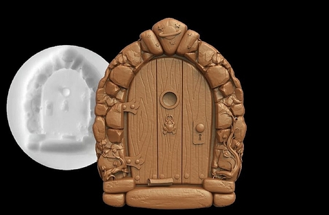 Силиконовый молд № 420 Дверь ( серия домики для гномов и фей)