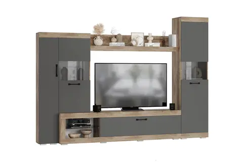 Гостиная Тесла дуб каньон / графит