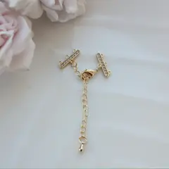 Замочек карабин с коннектором 10*5 мм для многорядных колье, 3 нити, позолота, З079