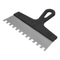 Шпатель 250мм, зуб 10х10мм, из нержавеющей стали, пластмассовая ручка, Сибртех, 85500