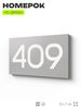 Номер на дверь 409, табличка на дверь для офиса, квартиры, кабинета, аудитории, склада, серая 120х70 мм, Айдентика Технолоджи