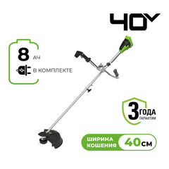Триммер аккумуляторный Greenworks GD40BCB, 40V, 40 см, бесщеточный, с 1хАКБ 8Ач и ЗУ (2105707UH)