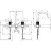 Gessi 316 Смеситель для раковины на 3 отверстия, без донного клапана, излив 156мм, h=201мм, цвет: brushed black metal pvd 54312#707