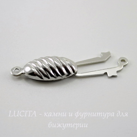 Замок из 2х частей (цвет - платина) 22х9х5 мм