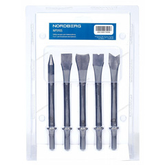 NORDBERG (NP5905) Набор насадок для пневмозубила, 5 шт с шестигранным хвостовиком