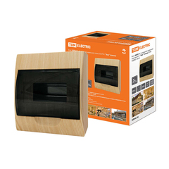 Щиток распределительный навесной Tdm Electric Эко ЩРН-П, 8 модулей, IP41, пластиковый сосна