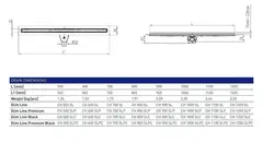 Трап линейный для пола, поворотный сифон, черный MCH CH600SLC