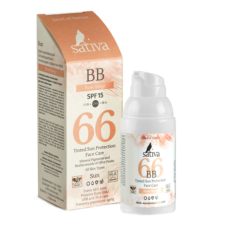 BB Крем ухаживающий SPF15 с тонирующим эффектом №66 Rose Beige | Sativa