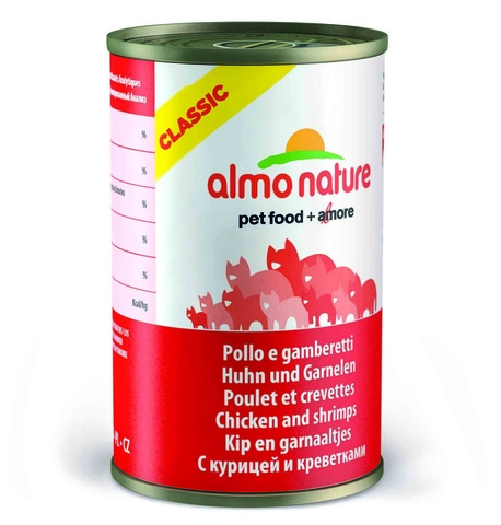 Консервы (банка) Almo Nature Classic Adult Cat Chicken&Shrimps