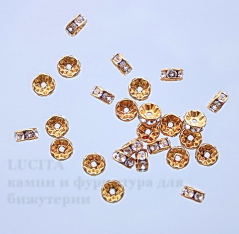 77506 Бусина - рондель Сваровски Crystal (цвет - античное золото) 6х3 мм ()