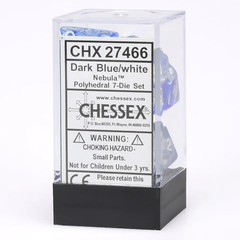 Chessex 7-dice set Nebula Dark Blue / White
