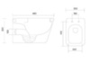 Aquatek AQ1911-00 Унитаз подвесной безободковый ДЕЛЬТА 480 x 350 x 320 мм + тонкое сиденье с механизмом плавного закрывания