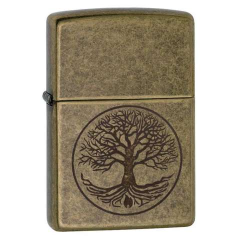 Зажигалка ZIPPO Classic Antique Brass медная матовая 36x12x56 мм (29149)