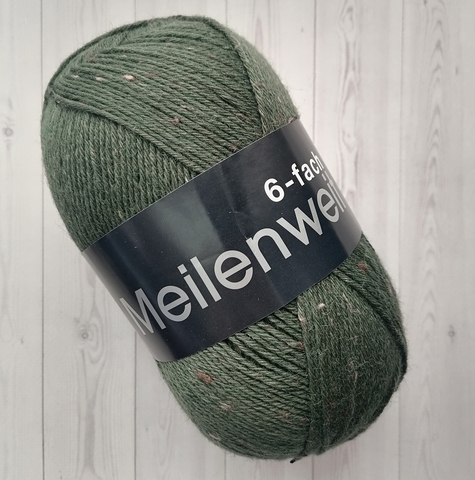 Пряжа Lana Grossa Meinlenweit 6-ply 150 Tweed 9240 хаки