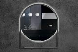 Зеркало Armadi Art Vallessi круглое с полочкой антрацит 80х90 550/2
