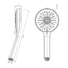 Lemark LM8153C Лейка душевая каруглая 3-функциональная ?11,1х24,3мм, пластик/хром, блистер