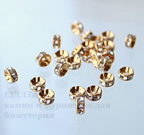 77506 Бусина - рондель Сваровски Crystal (цвет - античное золото) 6х3 мм ()