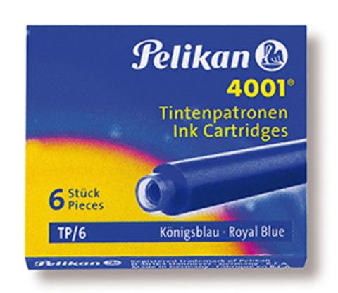 Картридж с чернилами Pelikan Ink 4001 TP/6, International Short, Royal Blue (301176)