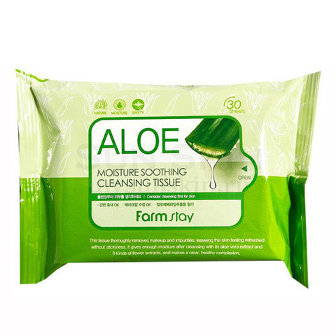 FarmStay Aloe Moisture Soothing Cleansing Tissue - Салфетки очищающие с экстрактом алоэ