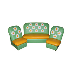 Комплект мягкой игровой мебели «Аппликация» Цветочки салатово-желтый