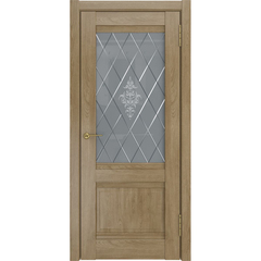 Купить Межкомнатная дверь экошпон ЛУ-52 дуб натуральный остеклённая