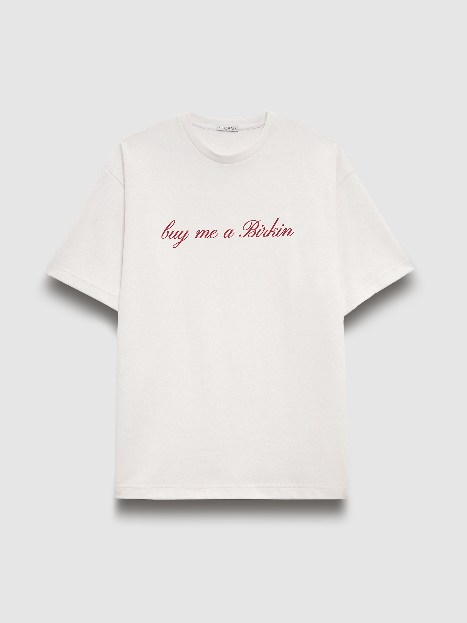 Футболка с надписью "buy me a Birkin", молочный
