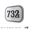 Номерок на дверь квартиры 732, для кабинета, офиса, шильдик 9 х 7 см, серебристый, Айдентика Технолоджи