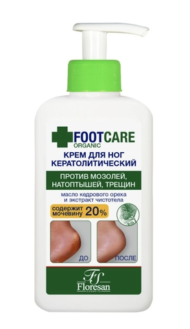 Флоресан ORGANIC FOOT CARE Крем для ног кератолитический против трещин и натоптышей, 250мл Ф-458а