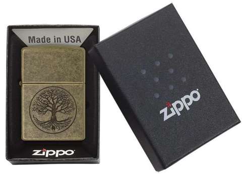 Зажигалка ZIPPO Classic Antique Brass медная матовая 36x12x56 мм (29149)