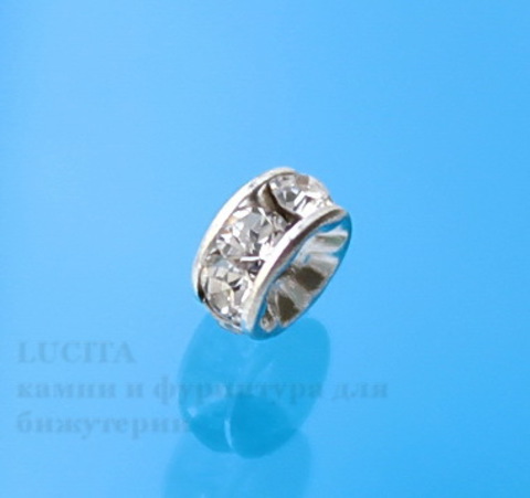 77504 Бусина - рондель Сваровски Crystal (цвет - серебро) 4х2 мм ()