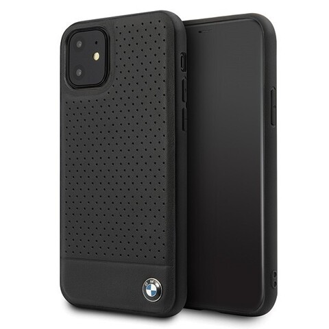 Кожаный чехол BMW PEBO для iPhone 11 (Черный)