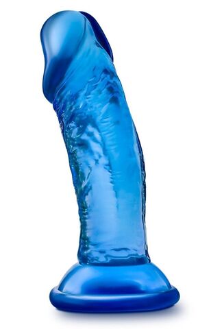 Синий анальный фаллоимитатор Sweet N Small 4 Inch Dildo with Suction Cup - 11,4 см. - Blush Novelties B Yours BL-13622