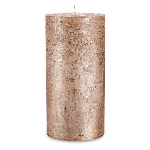 Свеча цилиндрическая 20см Luz your senses кремовый металлик