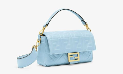Сумка из кожи Fendi Baguette голубой