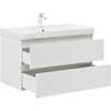 Aquanet 327998 Тумба с раковиной Вега 90 2 ящ. цв.белый глянец (327998)