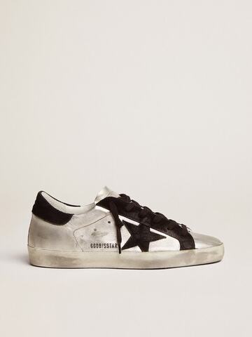 Super Star in silver leather with contrasting inserts