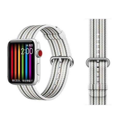 Ремешок COTEetCI W30 Nylon Rainbow Band (WH5251-WG-42) для Apple Watch 44мм/ 42мм Бело-Графитовый