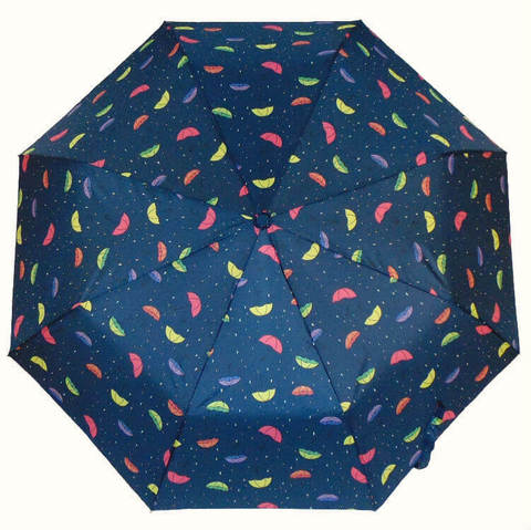 Синий зонтик с каплями дождя