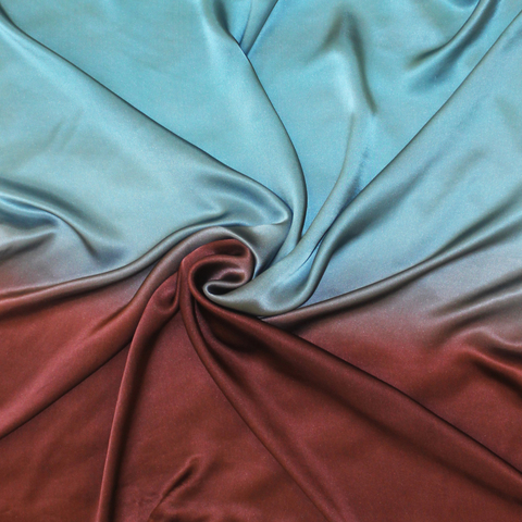 Шелковый платок батик Синева и шоколад 90x90 см