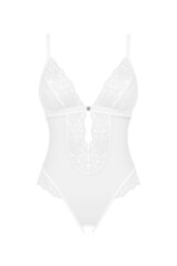 Боди эротические OBSESSIVE HEAVENLLY Crotchless Teddy_Белый