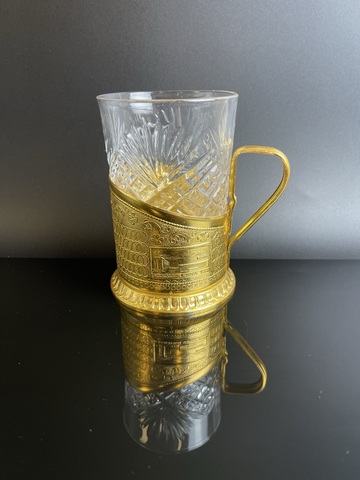 Подстаканник "Памятник А.М. Горькому" СССР, 1960-1990 гг. с хрустальным стаканом