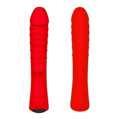 Красный вибромассажер 5  Silicone Wild Passion - 19,1 см.